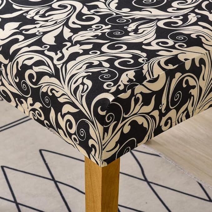 Senllori Dining Room Chair Covers Set of 6,Printed Pattern Parsons Chair Slipcovers Removable Washable Kitchen Seat Dining Chairs Protector Cover for Home or Party