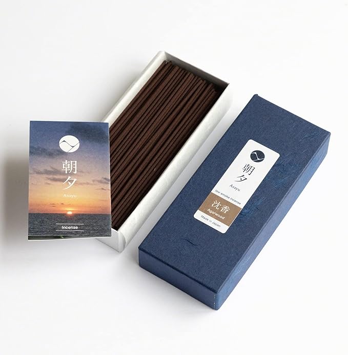Asayu Japan Low Smoke Incense Sticks Agarwood Scent (40gr), Made in Japan Quality - Agarwood 40gr