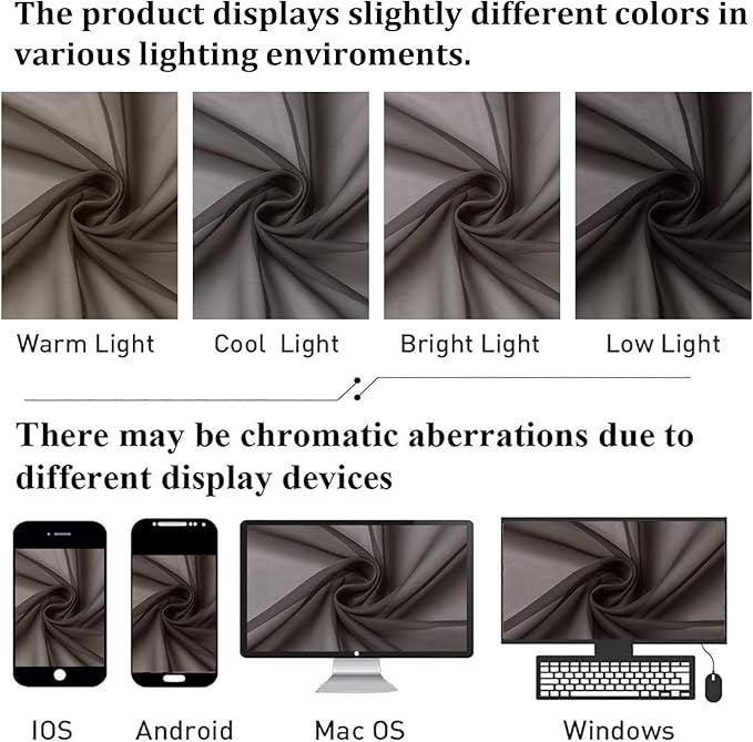 Lecloud Chocolate Sheer Curtains 78 Inches Long 2 Panels,Light Filtering Voile Airy Curtains, Balance Light Privacy Window Treatments with Dual Rod Pocket for Bedroom Laundry Room, Each 42" W x 78" L