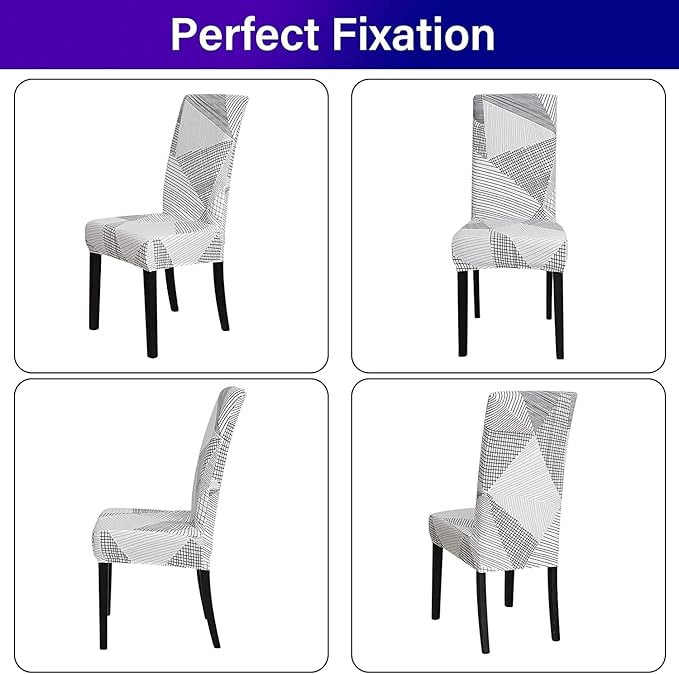 Stretch Chair Covers Slipcovers Set of 4 Printed Stretchable Dining Chair Slipcover Washable Removable for Kitchen,Hotel,Restaurant