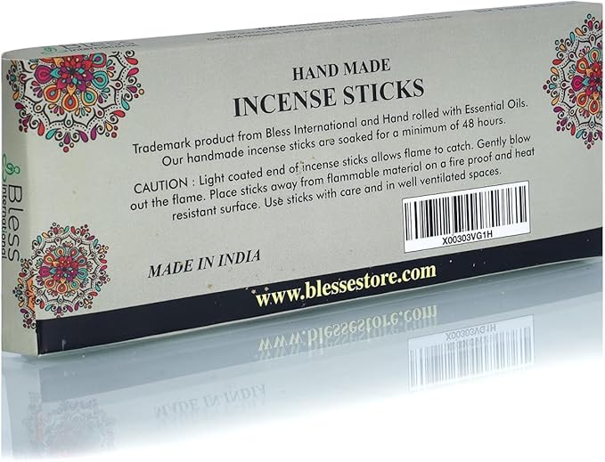 Bless-White-Sage 100%-Natural-Handmade-Hand-Dipped-Incense-Sticks Organic-Chemicals-Charcoal-Free Purification-Relaxation-Positivity-Yoga-Meditation Best-Woods-Scent (80 Sticks (4.20 OZ))