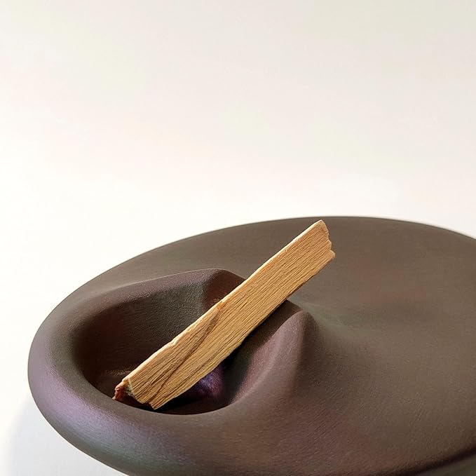 Set of 2 Ceramic Incense Burner Palo Santo Holder for Burning Sage Sticks Burning Bowl for Women Meditation Spiritual Decor(Brownness)