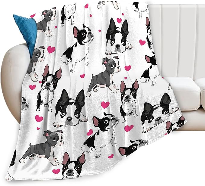 Tijuboni French Bulldog Throw Blanket Dog Gifts for Girls Boys Women Men Kids Adults Soft Flannel Fleece Blanket for Couch Sofa Bed Home Decor 60"x80"