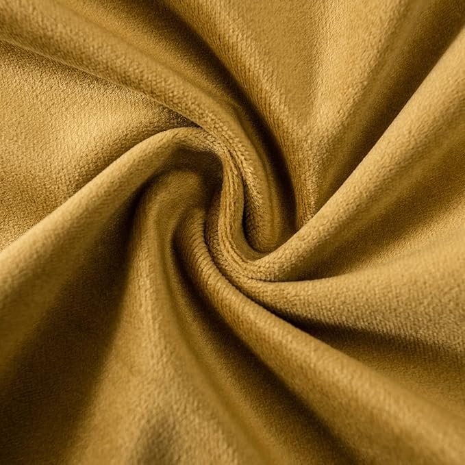 JUSPURBET Velvet Pillow Covers Set of 2 Decorative Throw Pillow Covers for Couch Sofa Bed Soft Cushion Covers Cases with Hidden Zipper for Living Room Home Decor,Mustard Yellow,14x14 inch