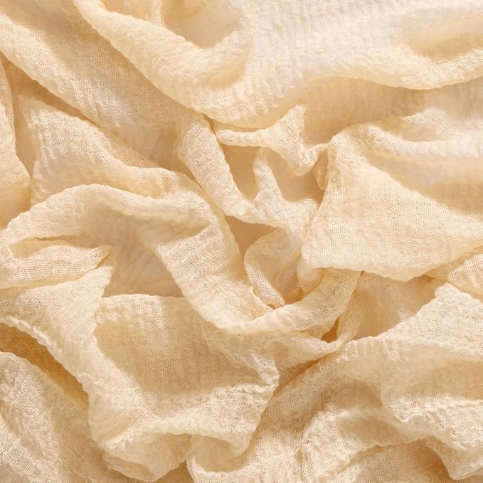 Socomi 3pcs Beige Cheesecloth Table Runner Valentine's Day Gauze 120 Inch Rustic Boho Cheese Cloth Runner for Wedding Party Baby Bridal Shower Centerpiece Decoration Holiday Home Decorations