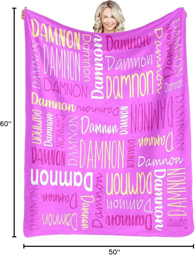 Personalized Name Blanket for Kids and Adult Customized Blanket for Boys Girls Baby Personalized Blanket and Throws Super Soft