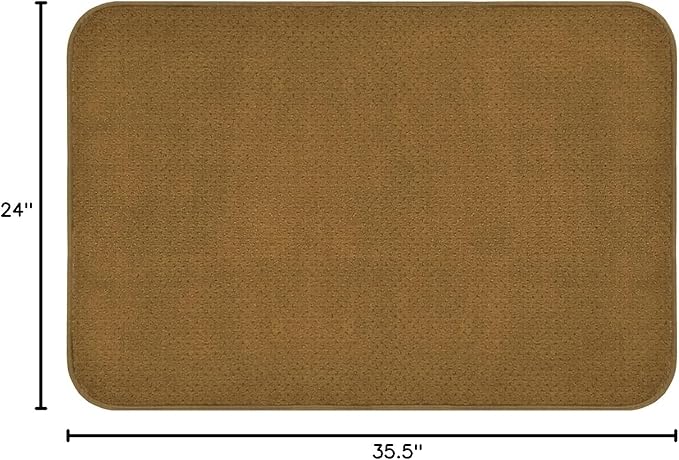 House, Home and More Skid-Resistant Carpet Indoor Area Rug Floor Mat - Bronze Gold - 2 Ft X 3 Ft - Non Slip Rubber Backing, Stain Resistant, Dog Friendly, Living Room Bedroom Kitchen Entryway