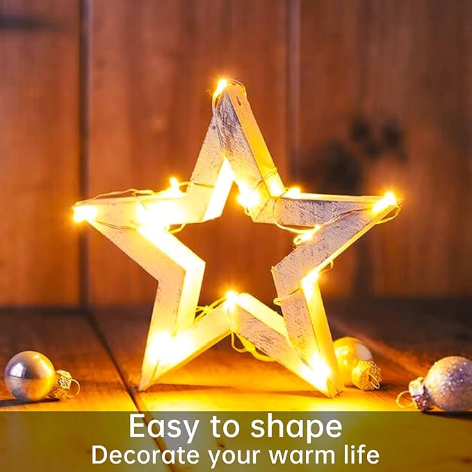 12 Pack Fairy Lights Battery Operated String Lights 7 Feet 20 Led Waterproof Christmas Lights Silver Wire Firefly Starry Moon Lights for Bedroom DIY Party Wedding Patio Christmas