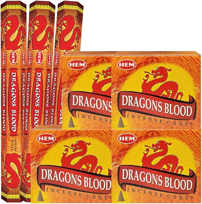 Dragon's Blood Incense Sticks and Cone Incense Holder Variety Pack Bundle insence insense insienso