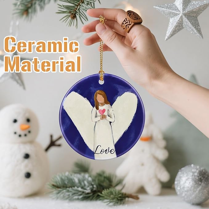 Love Angel Christmas Ornament, Christmas Tree Ornaments, Keepsake Ornaments, Holiday Decor, Angel Gift, Holiday or Xmas Gifts, Gifts for Friends and Family