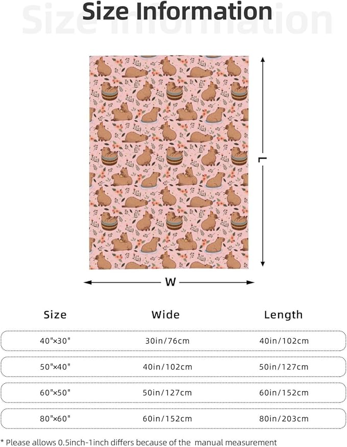 Capybaras Blanket Throw Blanket for Bed Soft Cozy Fluffy Couch Blankets Fleece Blanket Throw Gifts for Women Men Girls Boys 50"x40"