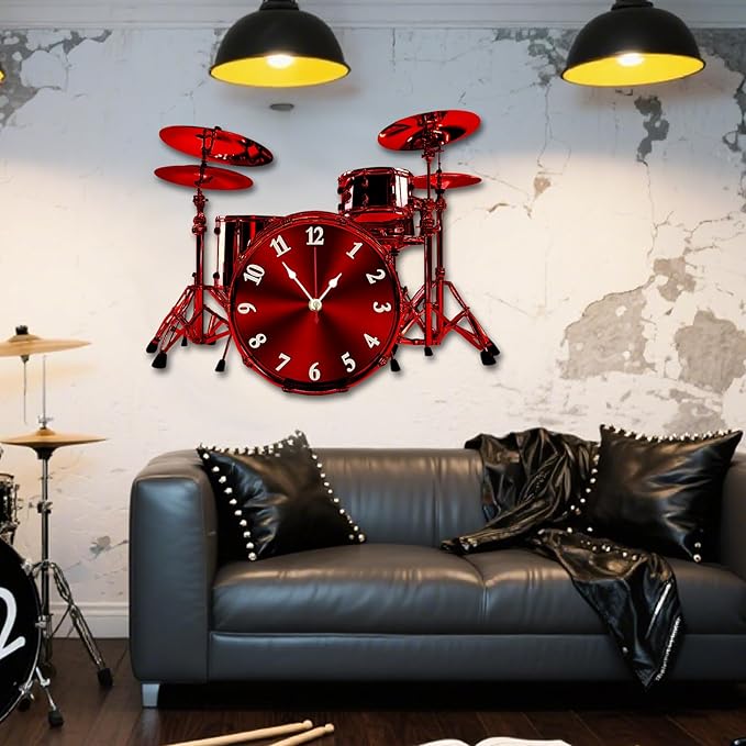 Personalized Metal Clock with Name Custom Wall Baseball Gloves Clock Non Ticking Silent for Home Decoration Music Classroom Living Room Customized Birthday Christmas