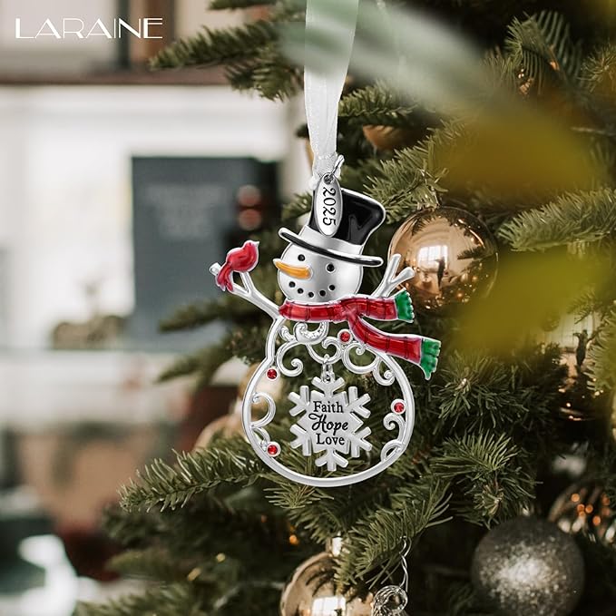 Laraine Christmas Tree Ornaments – 2025 Decorative Hanging Pendant of Car Charm Holiday Keepsake Gift Home Decor (Snowman (2025))