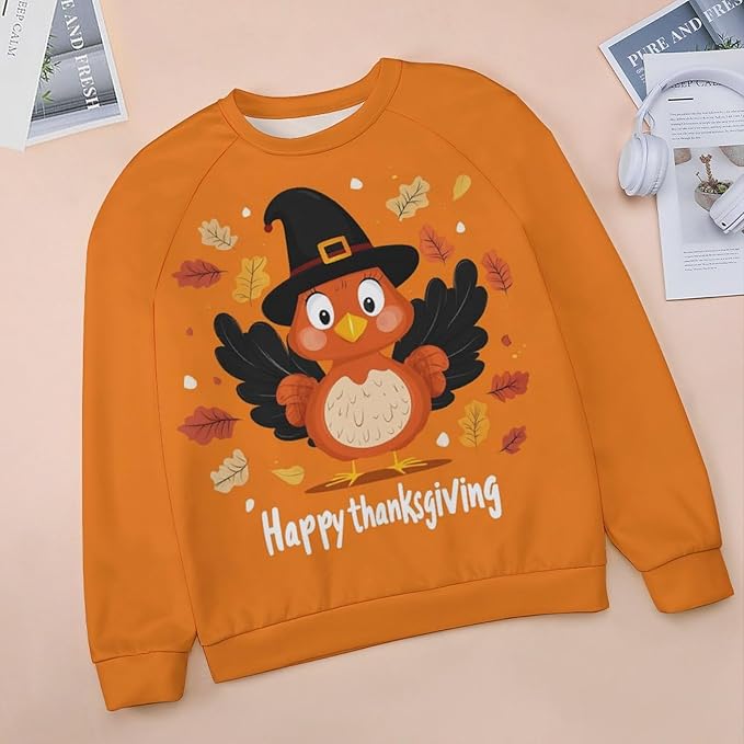 Womens Thanksgiving Sweatshirt Oversized Crewneck Pullover Casual Graphic Long Sleeve Shirts