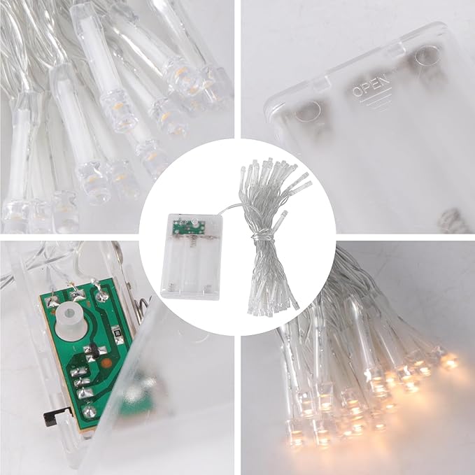 4Pcs Warm Copper Wire String Lights for Christmas Wedding Party Decoration Fairy Light Strings for Home Garden Patio Safe and Energy Efficient
