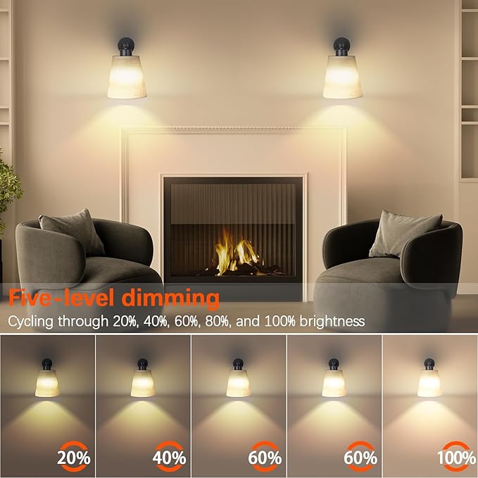 Battery Operated Wall Sconce Set of 2,Gold Rechargeable Wall Lights with Lampshade Dimmable RGB Bulbs and Remote,15 Colors Wireless Wall Lamps for Bedroom Living Room (Black-3P)