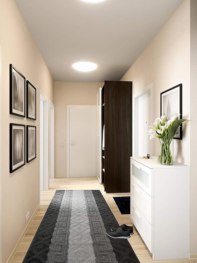 2'2" x 35' Extra Long Non-Slip Hallway Runner Rug – Custom Size Rubber-Backed Carpet Floor Mat for Kitchen, Stairs, Bedroom, Bathroom, Entryway – 26" Wide – Your Length Choice – Anthracite Grey