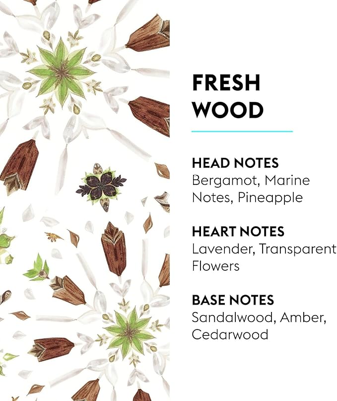 Maison Berger Fresh Wood Lampe Berger Refill, 500 ml (16.9 fl oz), Odor-Neutralizing Home Fragrance Oil for Maison Berger Lamps, Bergamot, Marine Notes, Pineapple, Lavender, Made in France