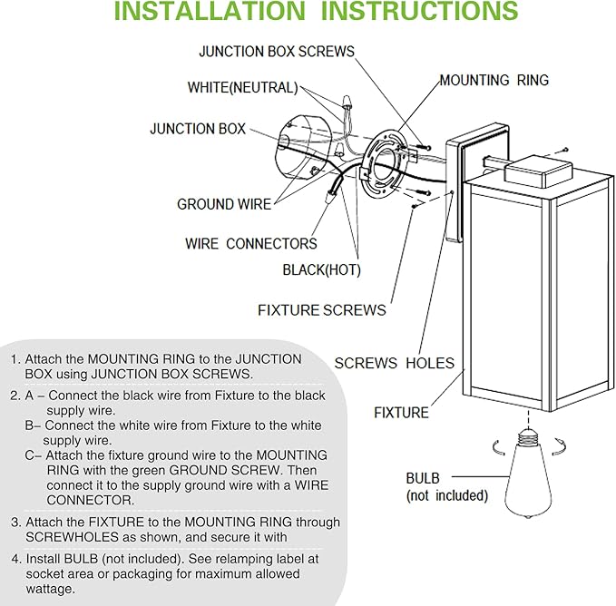 hykolity Large Size Outdoor Wall Lights,16 Inch Outdoor Wall Lantern, Waterproof Exterior Wall Sconce, Anti-Rust Wall Mounted Lighting with Glass Shade,Lamp with E26 Socket for Porch, Front Door