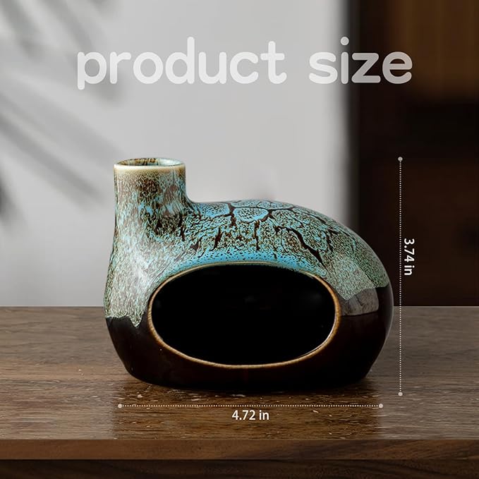 Handcrafted Ceramic Palo Santo Holder – Artistic Incense Burner for Meditation, Mindfulness & Zen Home Decor – Wabi-Sabi Style Cone Sculpture, Gift for Yoga, Relaxation & Aromatherapy