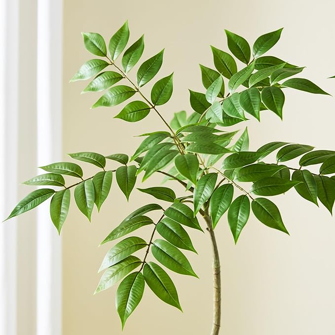 Artificial Mahonia Fortunei Tree 5FT,Tall Fake Plant Artificial Sumac Tree, Faux Plants Indoor Fake Plants Decor with Pots for Home Office Bathroom Bedroom Living Room Decorations Housewarming