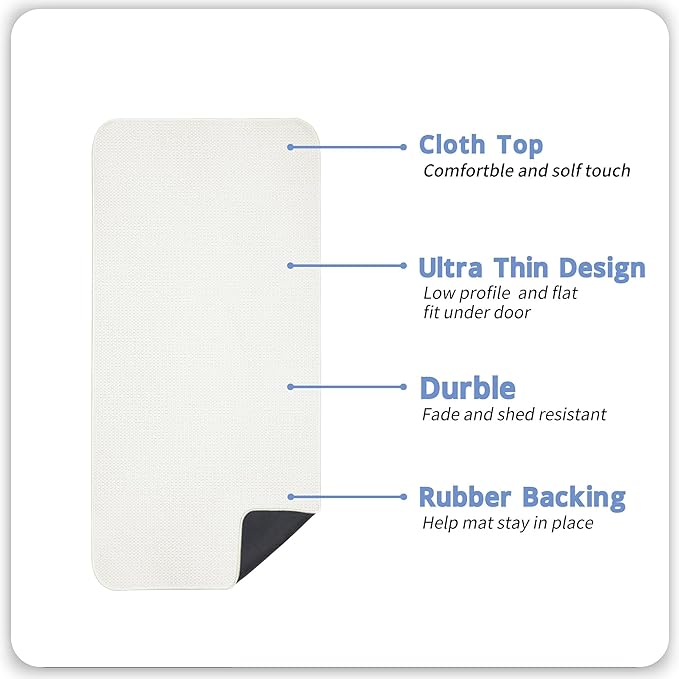Bath Mat,Ultra Thin Bathroom Runner Rugs,Large Bath Mats for Bathroom,Quick Dry,Non-Slip,Machine Washable,Low Pile,Bath Rug,Shower Outside,Sink,Home Decor Accessories.Cream,1'5"x4'11"（17x59inch）