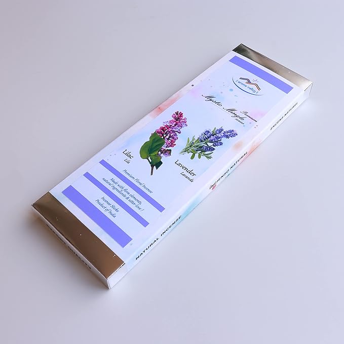 Lavender and Lilac Incense Sticks - Premium Quality Artisan Blend Hand-Dipped Incense - Uplifting, Calming, Stress-Relief, Relaxation, Meditation