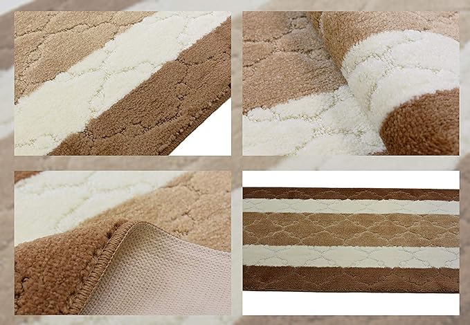 Custom Size Hallway Runner Rug, Slip Resistant, 26 Inch Wide X Your Choice of Length, Trellis Beige, 26 Inch X 10 feet