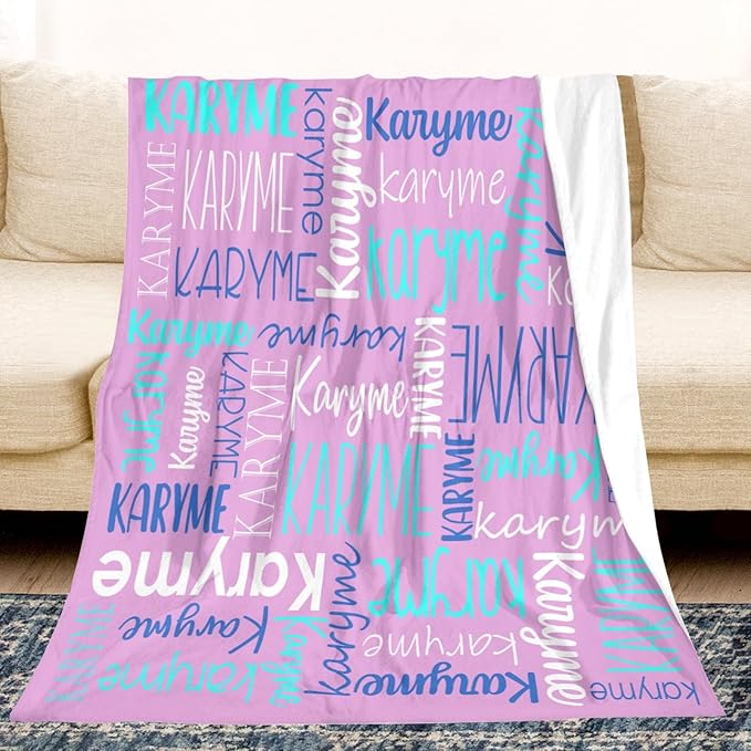 Personalized Name Blanket for Kids and Adult Customized Blanket for Boys Girls Baby Personalized Blanket and Throws Super Soft