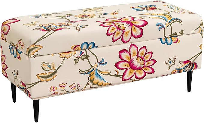 CRFATOP Printed Rectangle Ottoman Stool Cover Stretch Folding Storage Footstool Bench Slipcovers Upholstered Foot Chest Chair Covers Washable Entryway Furniture Protector with Elastic Bands,S,06