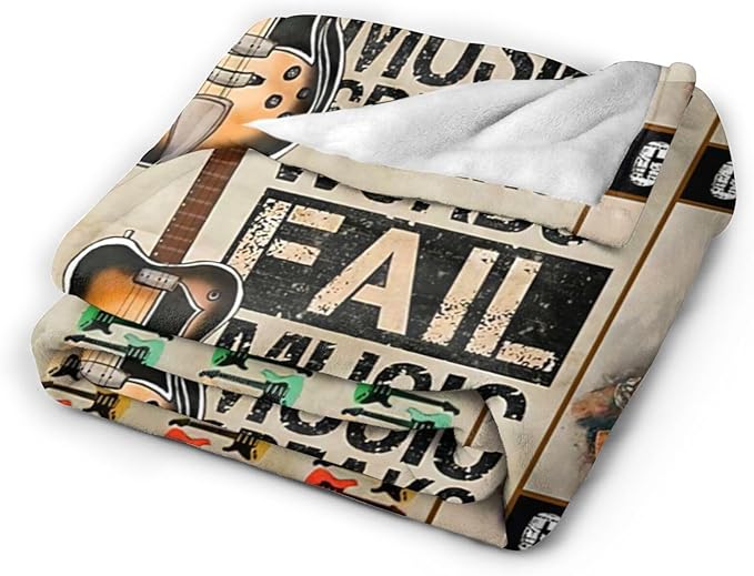 Tijuboni Guitar Music Throw Blanket Guitar Gifts for Girls Boys Women Men Kids Adults Soft Flannel Fleece Blanket for Couch Sofa Bed Home Decor 60"x80"