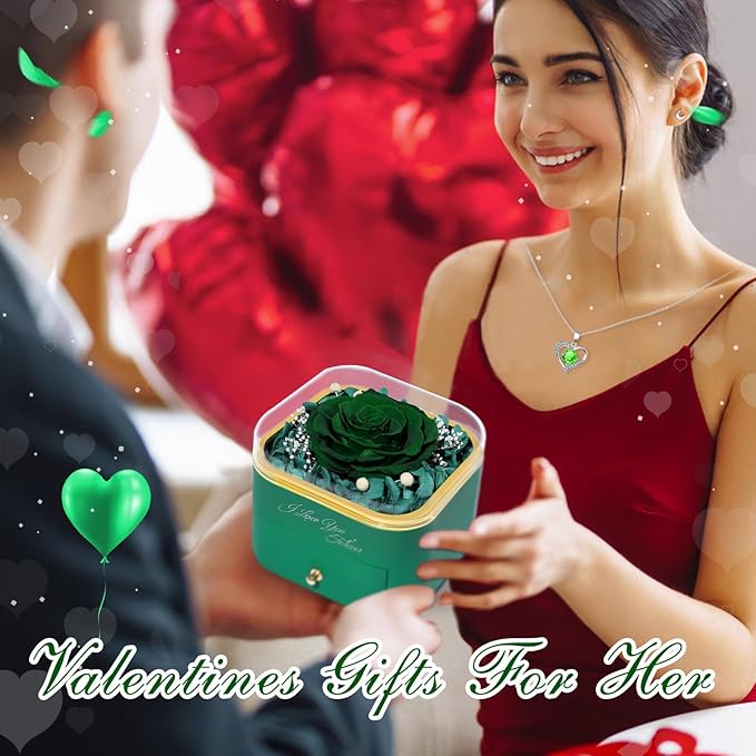 Beferr Birthday Gifts for Women Preserved Real Rose with Necklace Eternal Roses Forever Flowers for Delivery Prime Christmas Day Gifts for Mom Grandma Wife Sister Her from Daughter
