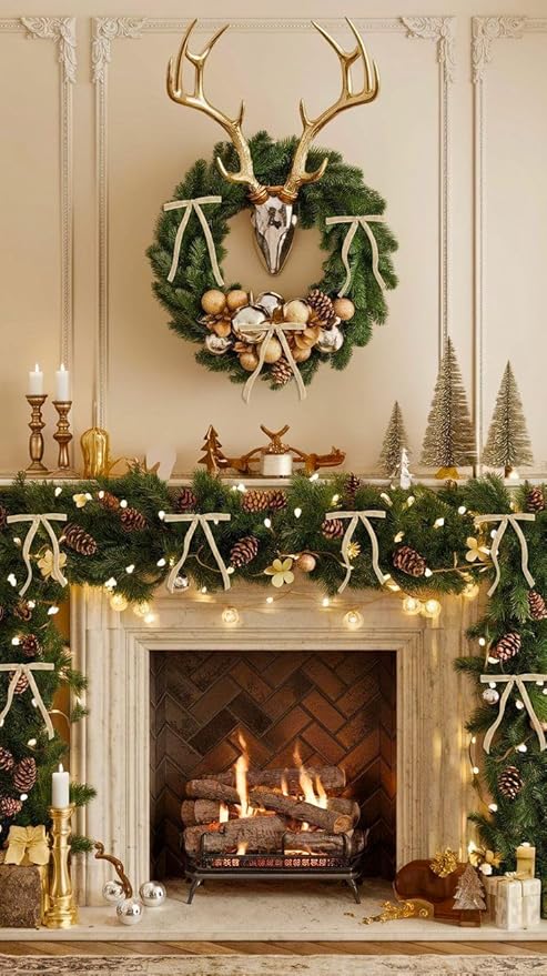 SIMISI RIBBON 24Pcs Champagne Christmas Velvet Ribbon Bows Decorations Xmas Ornaments Vintage Decor for Tree, Wreath, Garland (3/8'' Width, 5 * 7 inch)