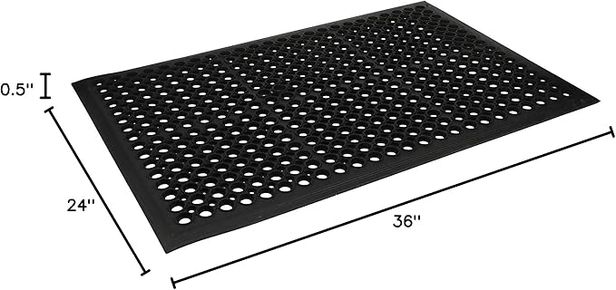 Envelor Anti Fatigue Mat Rubber Floor Mats Door Mat Non Slip Drainage Mat for Entryway, Kitchen, Restaurant, Garage, Heavy Duty Use Doormat, Commercial Floor Mat Industrial 24 x 36 Inches