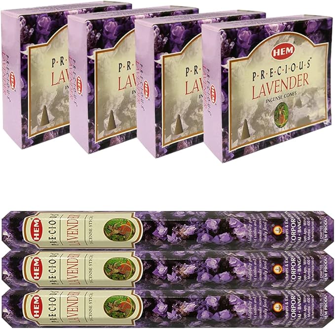 Lavender Incense sticks and cone incense holder variety pack bundle insence insense insienso
