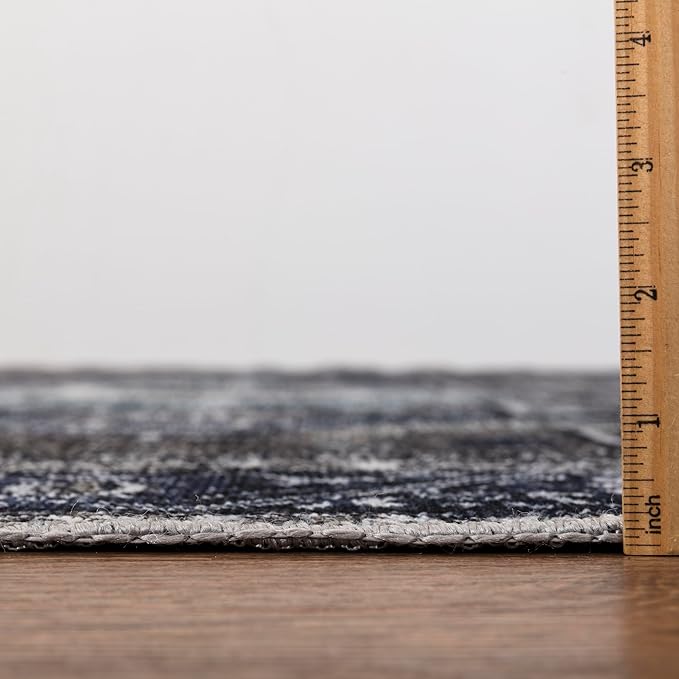 Keen Home Design 6x9 Rug - Machine Washable Area Rug with Non-Slip Backing, Ideal for Living Room, Dining Room, Bedroom - Vintage, Easy Clean, Durable, Low Pile - (6' x 9')