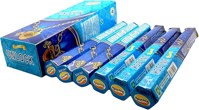 Govinda Incense - Unlock - 120 Incense Sticks, Masala Coated Incense