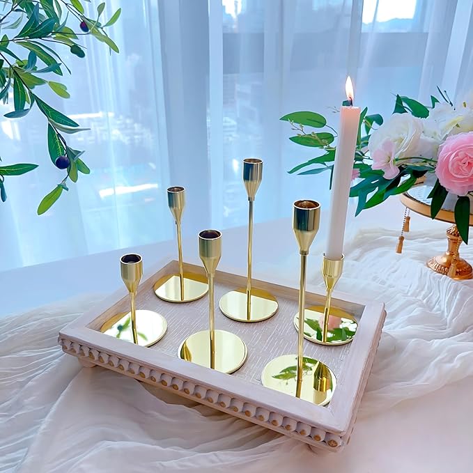 Taper Candle Holders,Tall Metal Candlestick Holders,Gold,Set of 54,Three Heights,Candle Stick Holder for Wedding Centerpiece Decoration,Dinning,Festival,Party or Home Decor