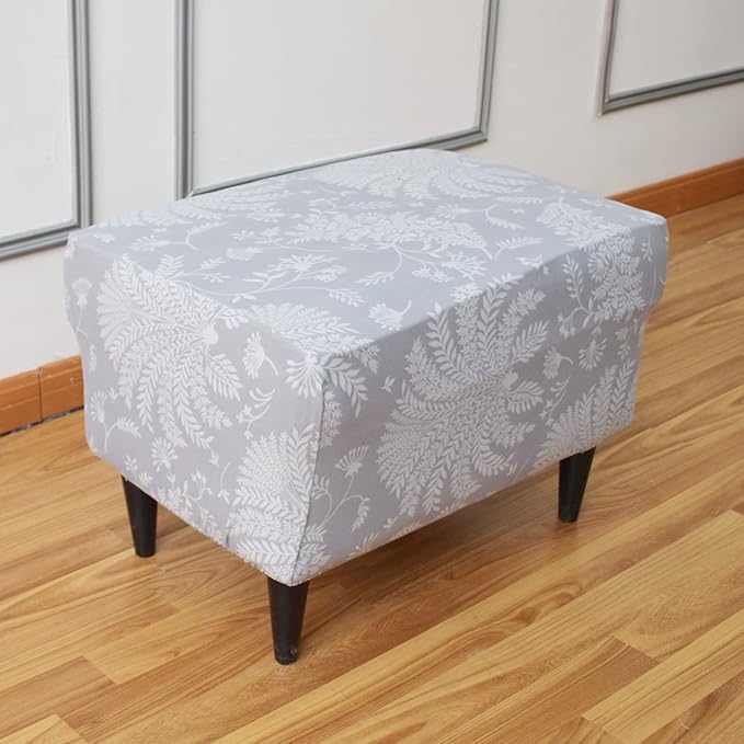 Eco-Ancheng Rectangular Ottoman Cover Slipcover Storage Ottoman Footrest Stool Covers with Nonslip Elastic Bottom (28, X-Large, Teal)
