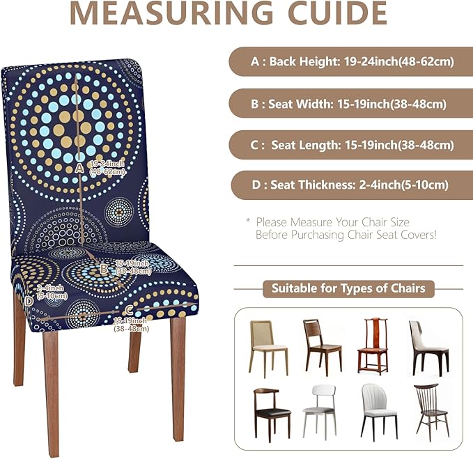 Stretch Dining Chair Covers Set of 6,Floral Print Chair Covers,Soft Removable Washable,Pet Friendly Furniture Protector,Universal Chair Slipcovers for Home, Kitchen,Ceremony Dining Room Seat