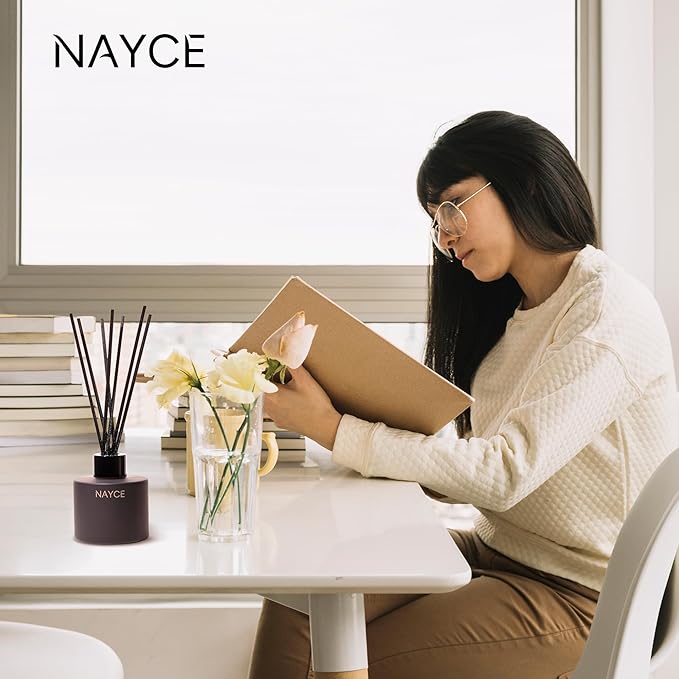 Nayce Luxury Reed Diffuser - Suede Rose - Aromatherapy Essential Oil Diffuser Sticks - Hand-Poured in USA - Reed Diffusers for Home, Bathroom, Bedroom, Office Decor, Housewarming Gifts