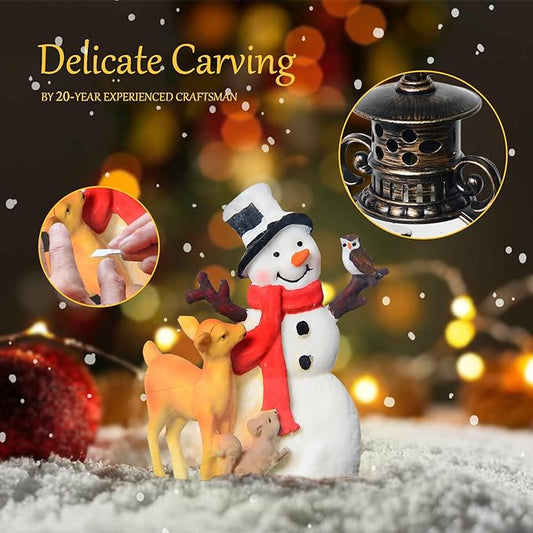 Christmas Snow Globes Lantern, Christmas Table Decorations with 8 Songs, 6H Timer, Battery & USB Powered Glitter Christmas Music Box Home Decor