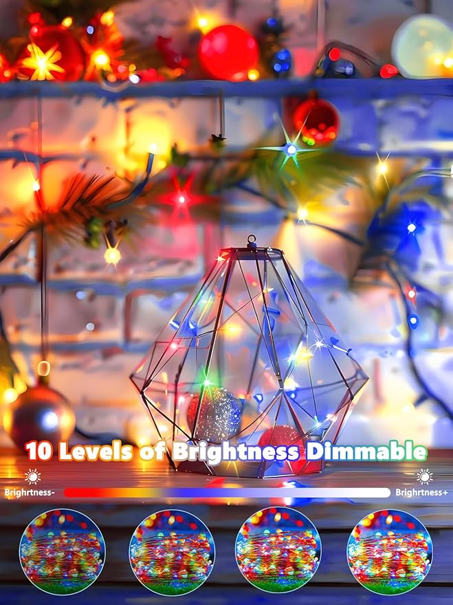 6 Pack Fairy Lights Battery Operated with Remote Control Timer, 26 FT 80 LED String Lights Outdoor Indoor, 8 Modes Twinkle Lights for Christmas Party Wedding Birthday Bedroom Decorations (Multicolor)