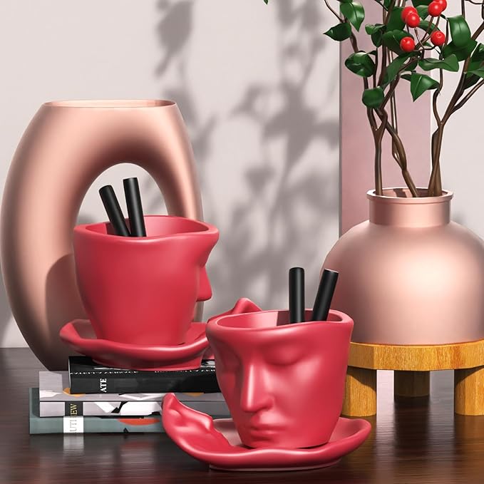 Abstract Face Flower Pot Candle Cup Silicone Mold Succulent Planter Vase Concrete Mold Plaster Epoxy Resin Cement Clay Mould