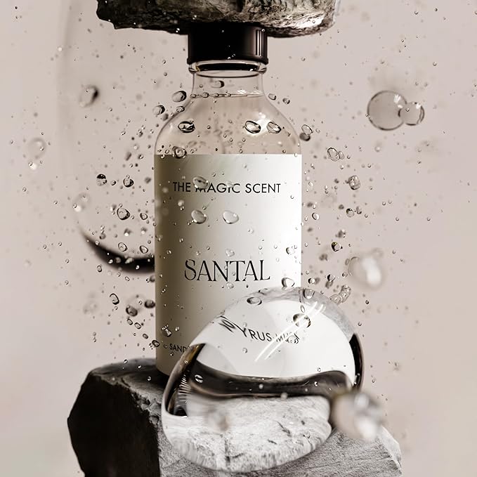 The Magic Scent Santal Diffuser Oil - Fragrance Oil Scent - Cold-Air & Ultrasonic Santal Essential Oil - Aroma Diffuser Oils Scents for Home - Sandalwood, Musk & Cardamom - 16.9 fl oz, 500 mL