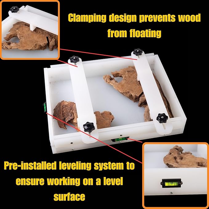 Kalinta Epoxy Mold with Divider, Kalinta 18x 14x 2.6inch Reusable Large Rectangle Epoxy Resin Form Integrated Clamping System for Table,Cutting Board