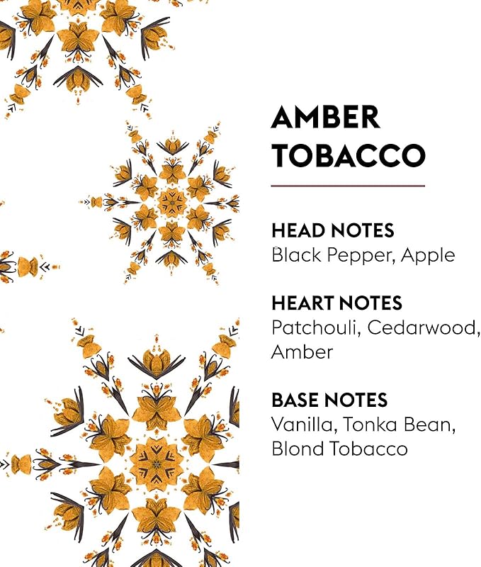 MAISON BERGER Amber Tobacco Lampe Berger Refill, 500 ml (16.9 fl oz), Odor-Neutralizing Home Fragrance Oil Lamps, Black Pepper, Apple, Patchouli, Cedarwood, Amber, Made in France