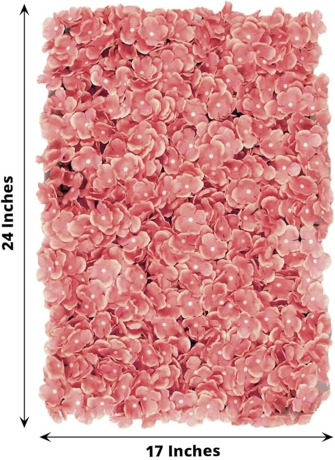 Efavormart 4 PCS Pink & Dusty Rose Silk Hydrangea Flower Mat Wall Wedding Event Decor for DIY Centerpiece Arrangement Party Decorations
