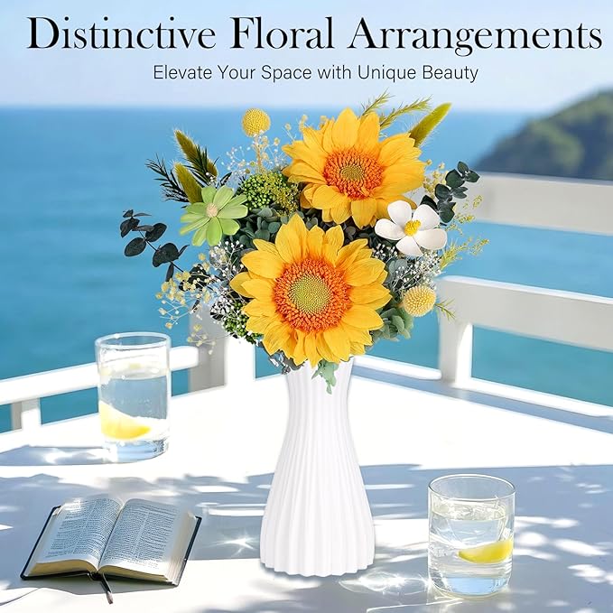 Preserved Sunflower Bouquet - Forever Flowers for Delivery, Green Flower That Last 3 Years, Eternal flowers Bouquet for Her Mother Mom Wife Friends Birthday Sunflower Gifts for Women