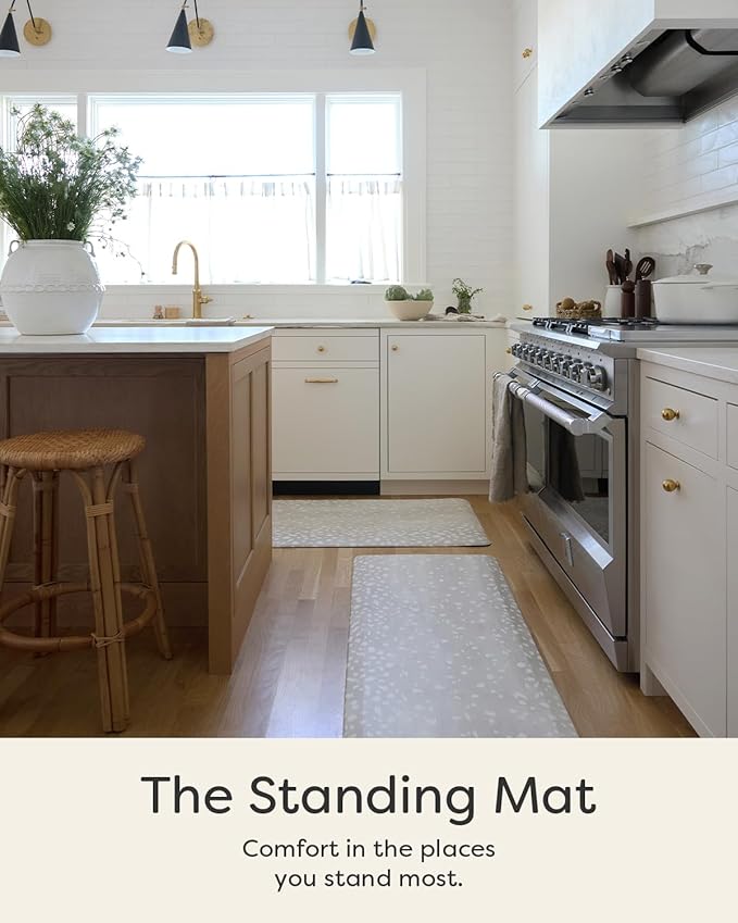 House of Noa Nama Standing Mat – Anti-Fatigue Cushioned Kitchen Mats for Floor | Ergonomic Bounce-Back Foam Kitchen Mats | Anti-Fatigue Mats for Kitchen & Standing | Fawn Shea | 30"x72"